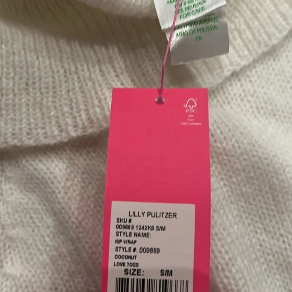 Lilly Pulitzer Kip Wrap Poncho Coconut Love Toss small/medium - Picture 8 of 10